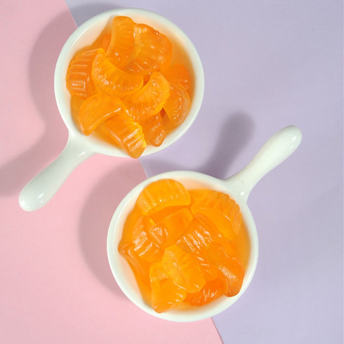 Πορτοκαλιά γεύσης παιδιών Gummy Gummy γλυκά Halal Vegan βιταμινών διαμορφωμένα φρούτα